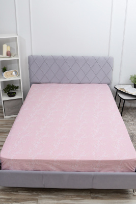 Простыня на резинке поплин Виола-компаньон розовый