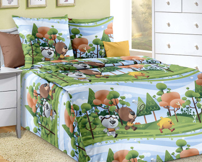 Постельное белье Медвежата 1 Перкаль мультиколор
